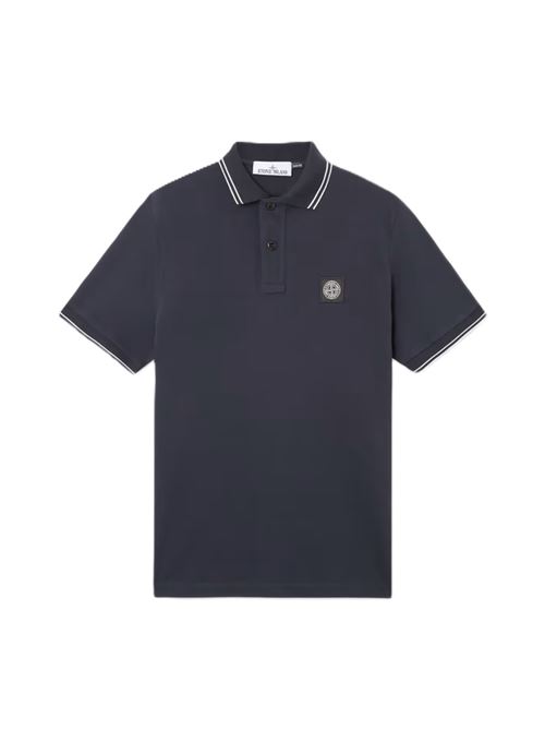 Stone Island Polo vestibilità slim con patch Compass Stone Island | K1S1522002SCS0017V0020 NAVY BLUE